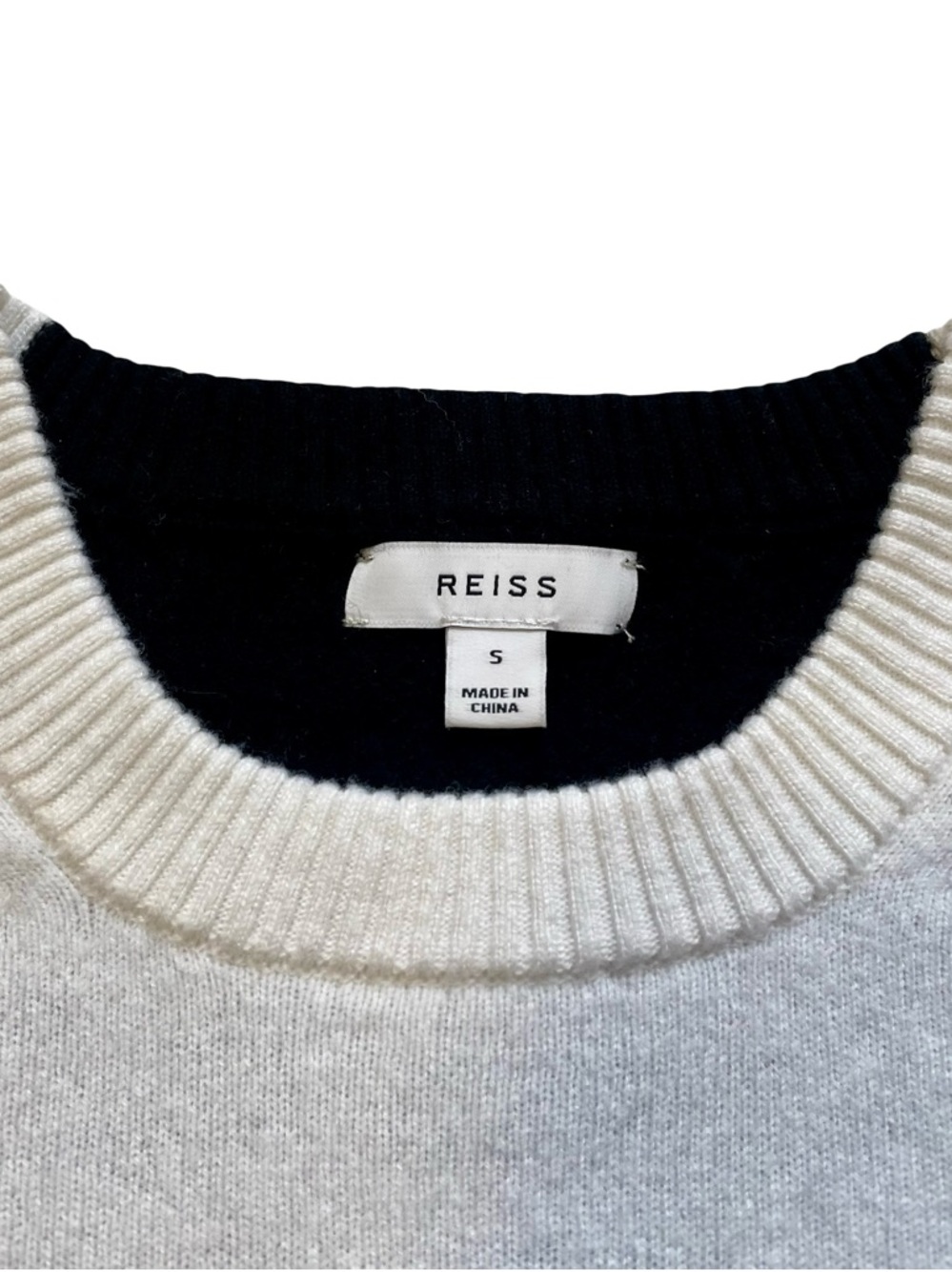 Reiss Addison Colour Block Cashmere Wool Blend Sweater Size Small - Picture 4 of 7